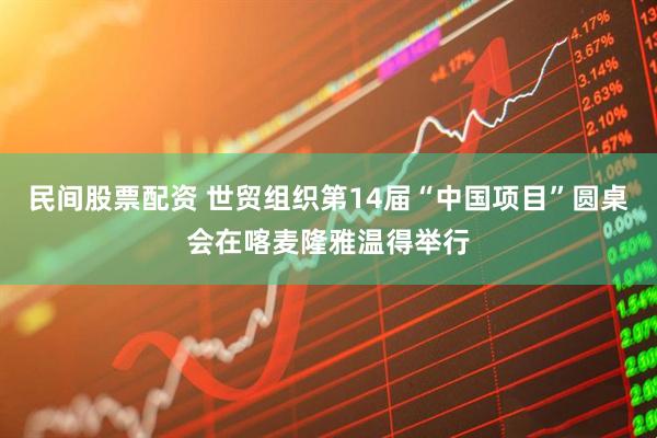 民间股票配资 世贸组织第14届“中国项目”圆桌会在喀麦隆雅温得举行